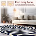 thumbnail image 2 of ODIKA 6'x9' Machine Washable Non-Slip Area Rug, Antelope Inspired Striped Motif with Abstract Fluid Bands High Traffic Rug, Black, 287931, 2 of 7