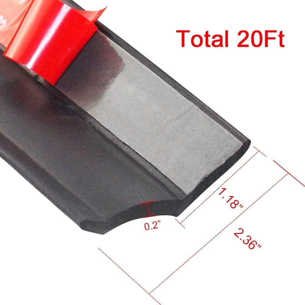 Universal Garage Door Seals Bottom Rubber, Garage Door Rubber Seal Strip Replacement, 20 Feet Weatherproofing Garage Door Weather Stripping with Nails