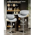 thumbnail image 3 of Bar Stools Adjustable Swivel Barstools Counter Stools with Back, Mid-Century Modern PU Leather Upholstered Counter Height Barstools, Kitchen Island Bar Chairs, Gray, 3 of 8