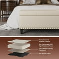 thumbnail image 5 of Veanerwood Storage Bench, 51-Inch Storage Ottoman Bench, 30 Gallons, Large Storage Ottoman, Modern Faux Leather Ottoman with Storage for Living Room, Bedroom, Entryway, Hallway, Office, White, 5 of 8