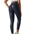 thumbnail image 2 of Summer Saving Clearance AXXD Womens Leggings Faux Leather Leggings Sexy High Waist Plus Size Color Bottom Sports Pants, 2 of 8