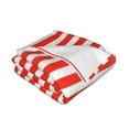 thumbnail image 2 of Throw Blanket Red White Vertical Stripe Pattern Soft Cozy Fleece Flannel Blanket Home Decor for Couch Sofa Bed 80"x60", 2 of 7