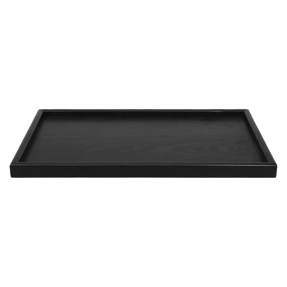 Tineasur Rectangular Wooden Serving Tray Black Rustic Kitchen Snack Plate for Party and Restaurant