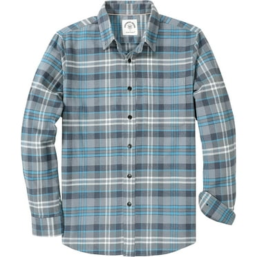 Mens Flannel Shirt Long Sleeve Plaid Flannel Shirt for Men Soft 100% Cotton Casual Button Down Shirts Regular Fit