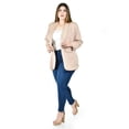 thumbnail image 2 of Blazer manga 3/4 Roman Fashion /Tallas Extras, 12255 (Beige) multicolor 42, 2 of 5