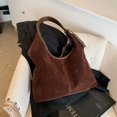 thumbnail image 4 of Bolso Hombro Esmerilado para Mujer Femenino Ante Gran Capacidad Color Sólido, 4 of 9