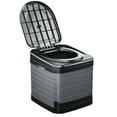 thumbnail image 1 of TFixol Toilette Pliante d'Extérieur Portable avec Sac de Rangement, Grande Commode Ronde pour Personnes Âgées, Femmes Enceintes et Usage Domestique, Noir/gris Ou Vert Armée, Capacité de 150 kg, 1 of 7