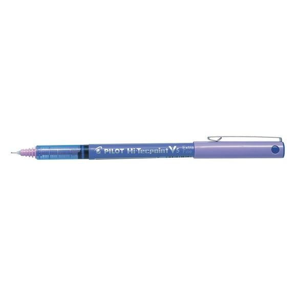 Pilot Hi-Tecpoint V5 Rollerball Pen, Needle Point, 0.5mm, Purple Ink