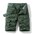 thumbnail image 2 of Big and Tall Cargo Shorts for Men 5xl-6xl High Waisted Solid Color 3/4 Cargo Joggers Shorts Relaxed Fit with Pockets,Green,30, 2 of 6