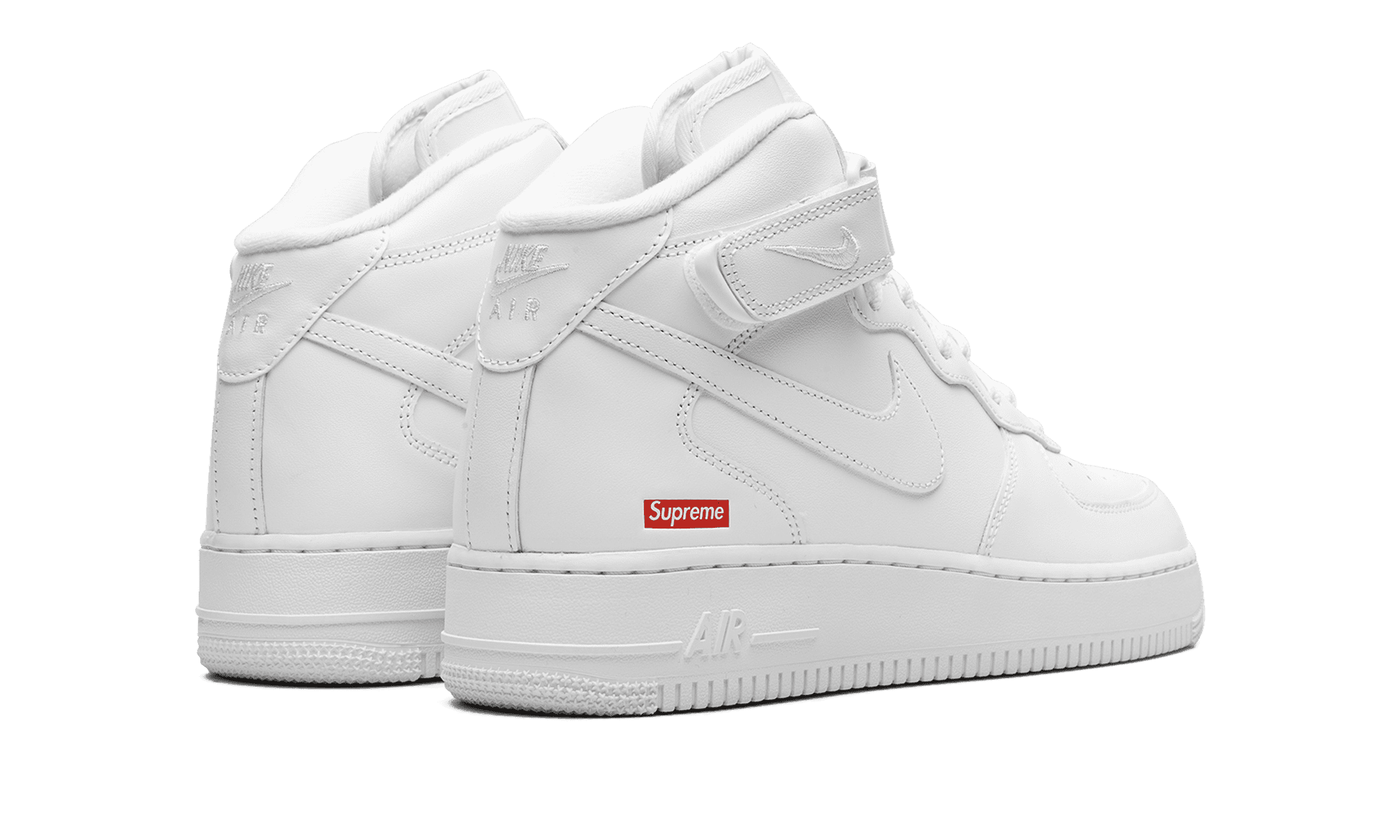 NIKE MENS Air Force 1 Mid "Supreme - Mini Box Logo White" FZ8784 100 from Stadium Goods
