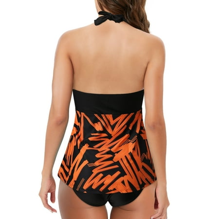 

Cathalem Short Swimsuits for Women Suits Control Flowy Swimsuits Top Tummy Piece Bathing Tank Two Ladies Swim Tops by Bra Size Underwear Orange XX-Large