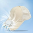 thumbnail image 4 of USB Rechargeable Fan Hat with 360° Adjustable Airflow - UPF 50+ Sun Protection Cooling Cap for Men & Women, Outdoor Travel Essential,Beige, 4 of 7