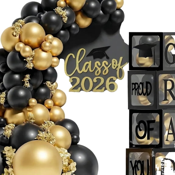 Graduation Party Backdrop Decorations, Gold, 1 Set Graduation Theme Party Kit,Suitable for Graduation Season Party Background Decoration
