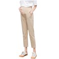 thumbnail image 2 of Maternity Work Pants High Waisted Straight Leg with Belly Support Comfortable Breathable Fabric, 2 of 9