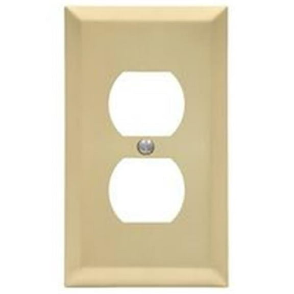 1 Gang Duplex Century Steel Wallplate - Satin Brass