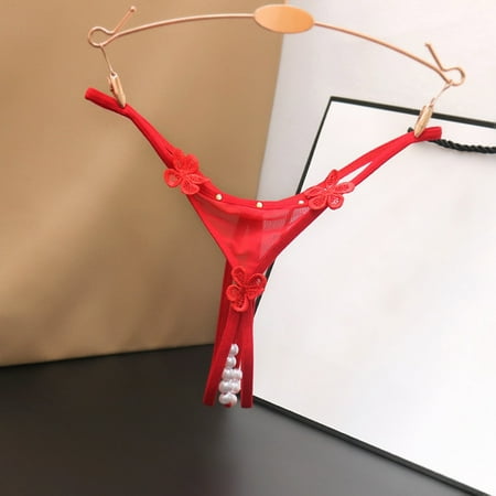 MITCOWBOY Push Up Bra  Women Sexy Lace Briefs Hollow Out Panties Crochet Lace Up Panty Thongs G String Lingerie Underwear  Sports Bra  Strapless Bra  Red (clearance)