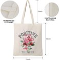thumbnail image 2 of BeeGreen 12 oz Canvas Tote Bag Aesthetic Tote Bag for Women Teacher Shopping Gift Bag for Mother's Day, 2 of 6