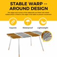 thumbnail image 4 of Brown Table Cloths for 8 Foot Rectangle Tables, Modern Painting Farmhouse Striped Abstract Art Patio Waterproof Elastic Fitted Tablecloths, Washable Rectangular Table Cover for Camping, 4 of 8