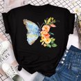 thumbnail image 1 of Rosa Leopardo Estampado Mariposa Y floral Nueva Camiseta De Mujer Ropa De Manga Corta Primavera Y Verano, 1 of 4