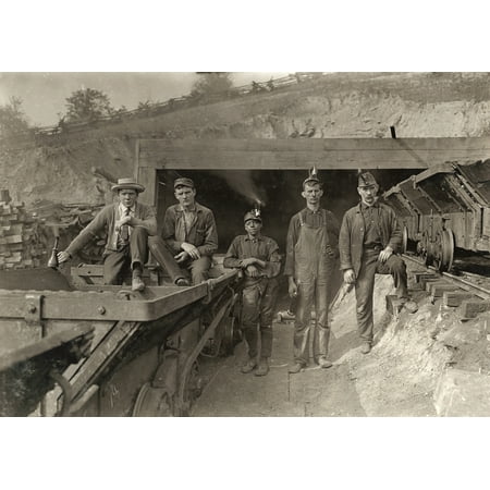 Virginia Commons Center Hine Coal Miners 1908 Nbank Boss (On Right) And Brake Boy (In Center) At The Laura Mine Red Star West Virginia Photograph By Lewis Hine September 1908 Poster Print by Granger Collection ()
