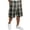 Green, variant on Delconic Men Retro Tartan Plaid Quick Dry Knee Length Casual Shorts Elastic Drawstring Waist Side Pockets Loose Fit Short Pants For Summer Beach Gym Hiking Daily Black L