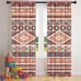 thumbnail image 5 of Blackout Kids Curtains,Boho Red Southwestern Ethnic Pattern Childrens Insulated Curtains Set Of 2,Bedroom Essentials,Toddler Room Decor 42x84in(106x213cm), 5 of 5