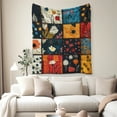 thumbnail image 2 of Flannel Fleece Twin Blanket, Soft Large Twin Blanket, Lightweight Cozy Plush Twin Blanket Fit Sofa Bed, 60"x80", Patchwork Floral Pattern, 2 of 8