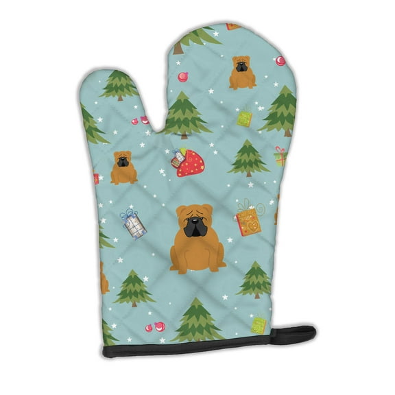 Christmas English Bulldog Red Oven Mitt