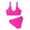 z260309-1-Hot Pink, variant on Teen Girls Two Pieces Swimwear Back Bikini Set Adjustable Straps Bathing Suit 7-16Y