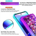 thumbnail image 3 of for Moto G Stylus 5G 2022 Case,with HD Screen Protector,Gradient Quicksand Glitter Liquid Floating Waterfall Durable Girls Cute Phone Case for Motorola G Stylus 5G 2022 (Teal/Purple), 3 of 8