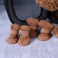 thumbnail image 3 of Botas de nieve gruesas para cachorros de mascotas, zapatos cálidos de felpa para perros, accesorios para perros (café) (S) Likrtyny 1ew7hy7yy2mq2jw4D07, 3 of 6