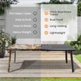 thumbnail image 2 of Pellebant 83" Aluminum Outdoor Dining Table for 8, All-Weather Rectangle Patio Table with Umbrella Hole for Backyard, Lawn, Garden and Poolside, Glossy Black, 2 of 8