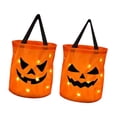 thumbnail image 4 of 2 bolsas de de calabaza de Halloween con contenedor ligero para refrigerios, bolsas de regalo ligeras y multiusos para Halloween, 4 of 8