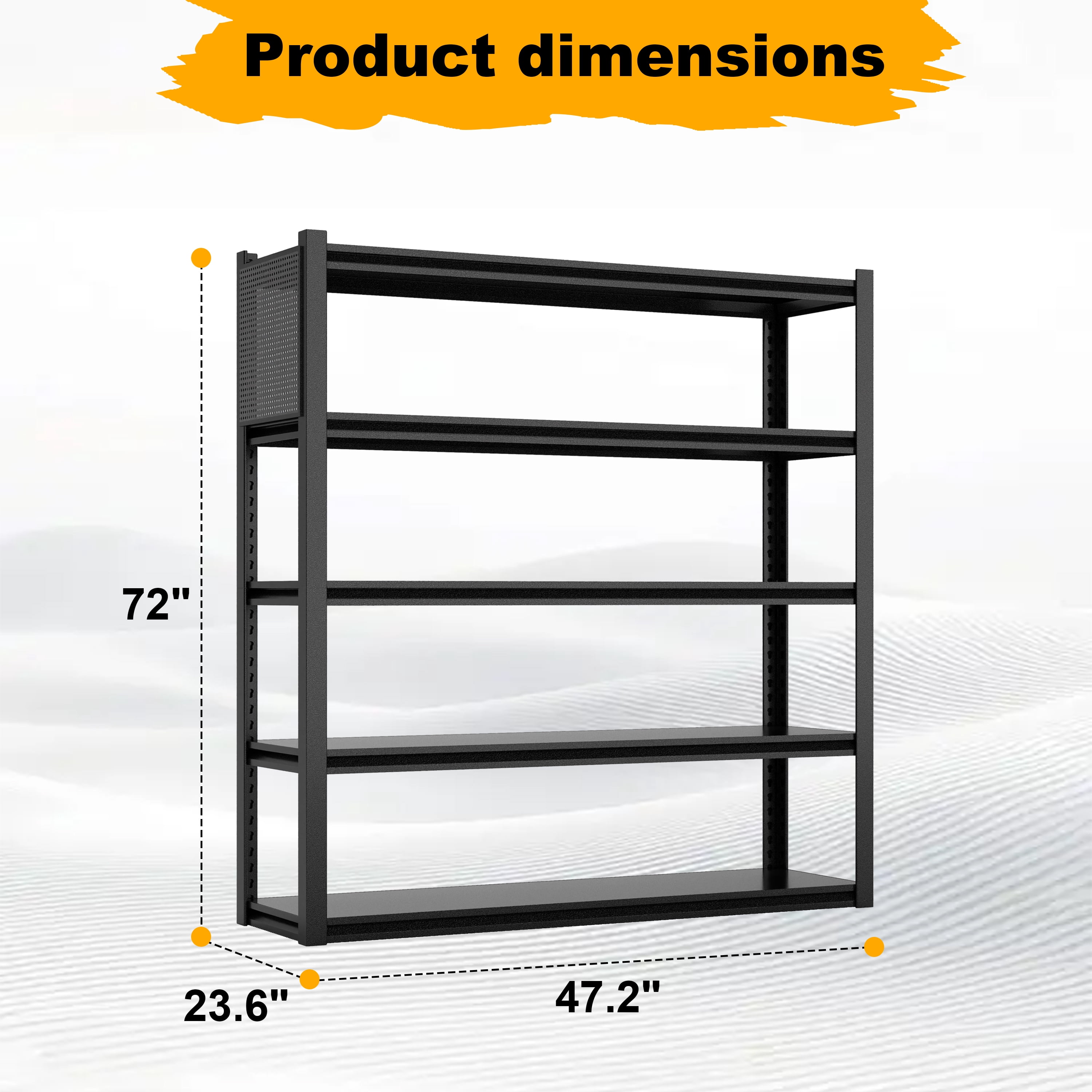 Heavy Duty Garage Shelving Units 72"H48"W24"D, 5-Tier Steel Adjustable Metal Storage Shelves,3000 lbs Industrial Rack for Garage Organization,Basement,Warehouse,Workshop,Utility Shelving for Tools