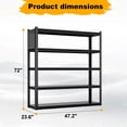 thumbnail image 4 of 5Sets Heavy Duty Garage Shelving Units 72"H, 5-Tier Steel Adjustable Metal Storage Shelves,3000 lbs Industrial Rack for Garage Organization,Basement,Warehouse,Workshop,Utility Shelving for Tools, 4 of 9