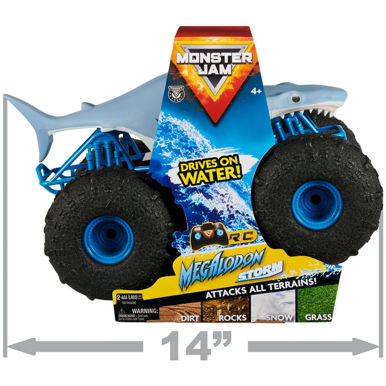 Monster Jam, Official Mega Megalodon All-Terrain Remote Control  Monster Truck for Boys and Girls, 1:6 Scale, Kids Toys for Ages 4-6+ :  Sports & Outdoors