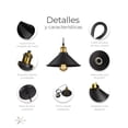thumbnail image 4 of 2 Lámparas Colgantes De Techo Vintage Metal Ajustable Negro, 4 of 5