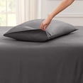 thumbnail image 2 of 5 Piece Split King Sheet Set for Adjustable Beds 800 Thread Count 100% Egyptian Cotton Split King Sheet Set, 24 Inch Deep Pocket, Dark Grey Solid, 2 of 8