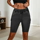 thumbnail image 2 of Pantalones cortos vaqueros de verano de cintura alta para mujer: pierna recta, estilo informal, poliéster y algodón, cintura elástica, tallas S-XL, 2 of 4
