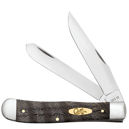 Case Trapper Pocket Knife 3.27 Clip/Spey Tru-Sharp Stainless Blade Oak Handle Black