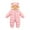 Pink, variant on Coerni Baby Boys Girls One Piece Snowsuit New Born Baby Winter Warm Hooded Jumpsuit Full Zip Puffer Outerwear Coat