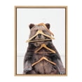 thumbnail image 2 of Kate and Laurel Sylvie Lets Hang Out Bear Framed Canvas Wall Art by Amy Peterson Art Studio, 18x24 Natural, Decorative Funny Animal Art Home Décor, 2 of 6
