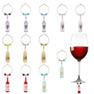 16 Sets Alloy Enamel Fashion Wine Glass Charms Drink Markers Tags