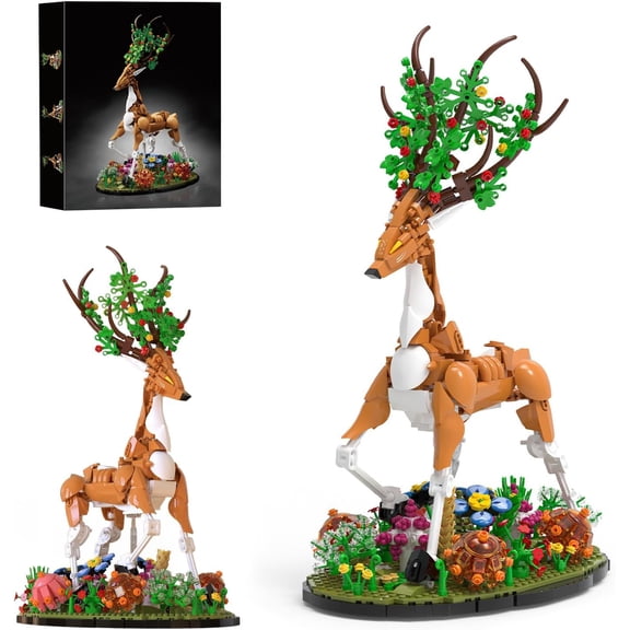 GZBricker Deer Building Set Bloom Flower Compatible with Lego Animal Model Home Decor for Adults 14  1220PCS
