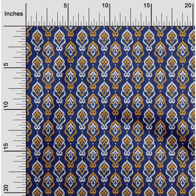 oneOone Cotton Poplin Fabric Damask Ikat Print Fabric By Yard 42 Inch Wide