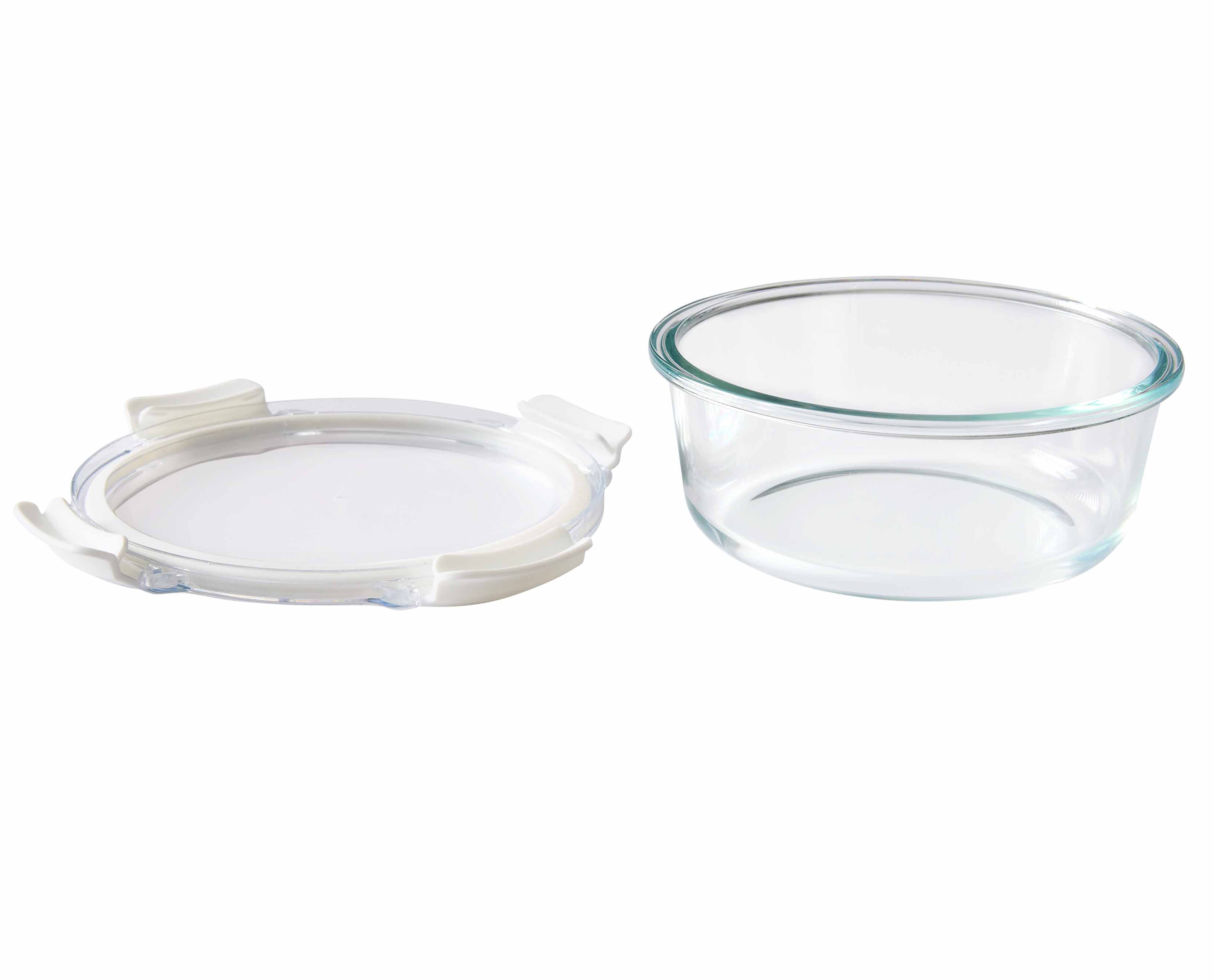 (8 pack) Better Homes & Gardens 4Cup Round Glass Food Storage Container with Tritan Lid. Set of 1, 2 Pieces