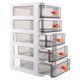 thumbnail image 1 of White Desk Organizer with Drawer Style Storage Case for Makeup and Cotton Swabs 7.5 x 4.2 x 5.3 inches, 1 of 5