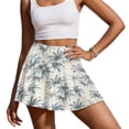 thumbnail image 2 of Xoenoiee Tropical Palm Leaves Print Women's High Waisted Pleated Tennis Skirts with Pockets Tummy Control Golf Skorts Built in Shorts Summer Casual Athletic Workout Skort, L, 2 of 6