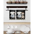 thumbnail image 3 of Chef Gnomes Hand Towels Set, Waffle Weave Kitchen Towels 4 Pieces, Black White Plaid Dessert Maker Cake Microfiber Hair Face Bath Tea Towel Absorbent Quick Drying Cleaning Dish Cloths, 15.7"x23.6", 3 of 7
