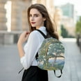 thumbnail image 6 of FORMRS Mini Backpack Purse for Women Travel Daypack Casual Shoulder Bag, Beige Mountain, 6 of 7